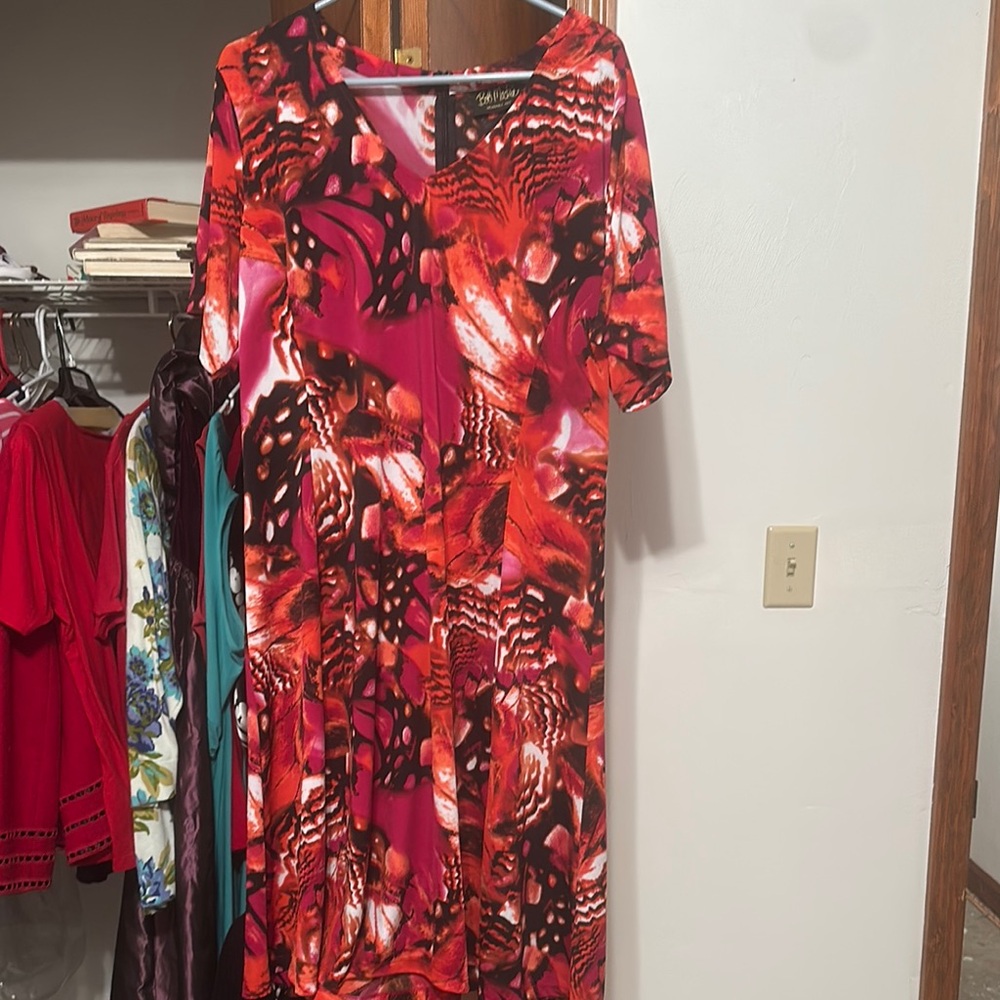 Vibrant Red and Black Women's Dress